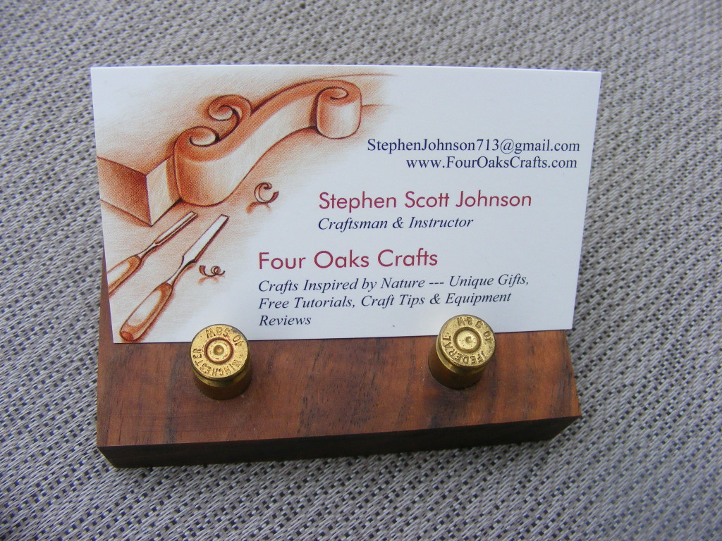 wooden business card holder