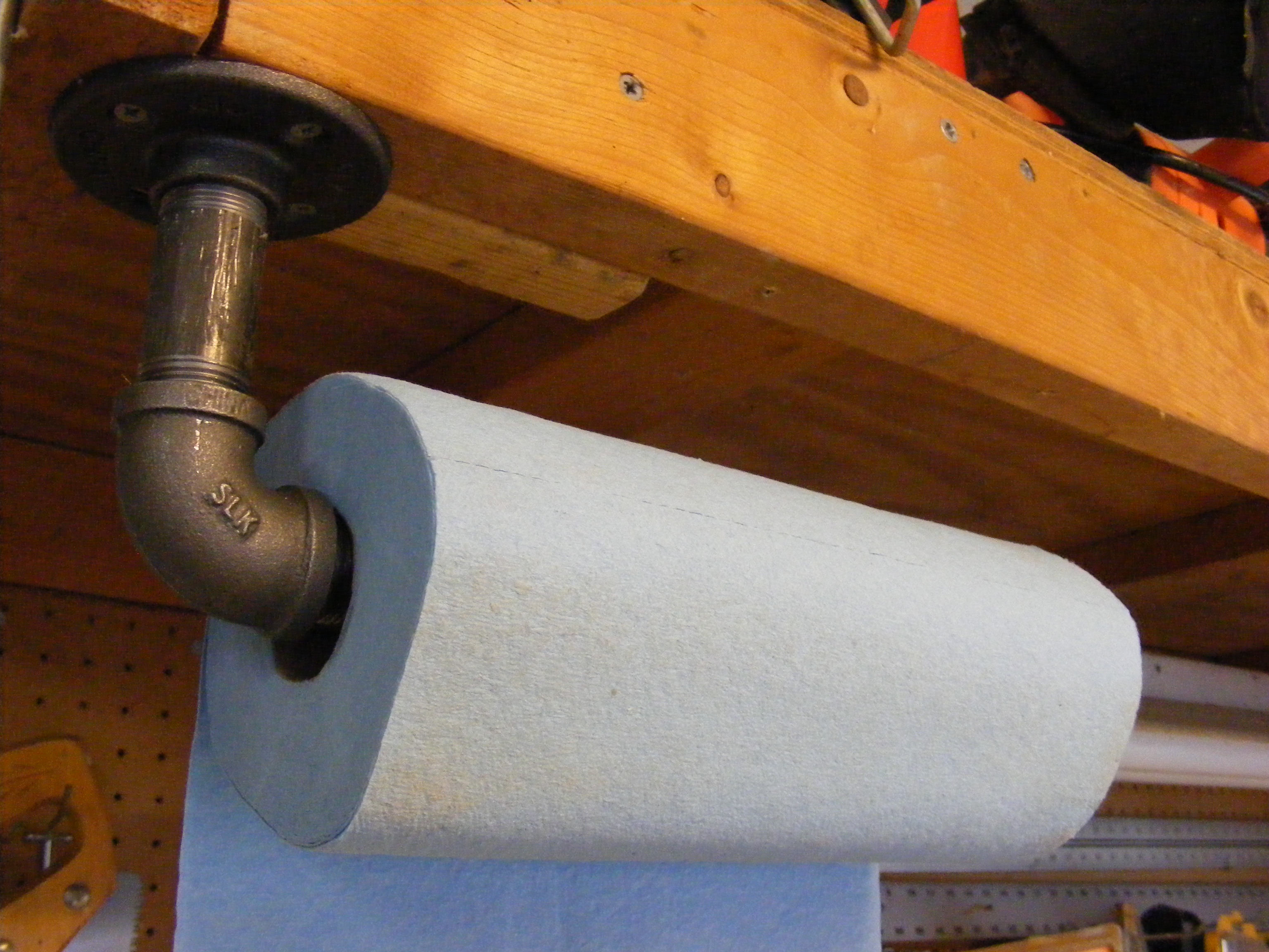 Industrial pipe paper towel holder