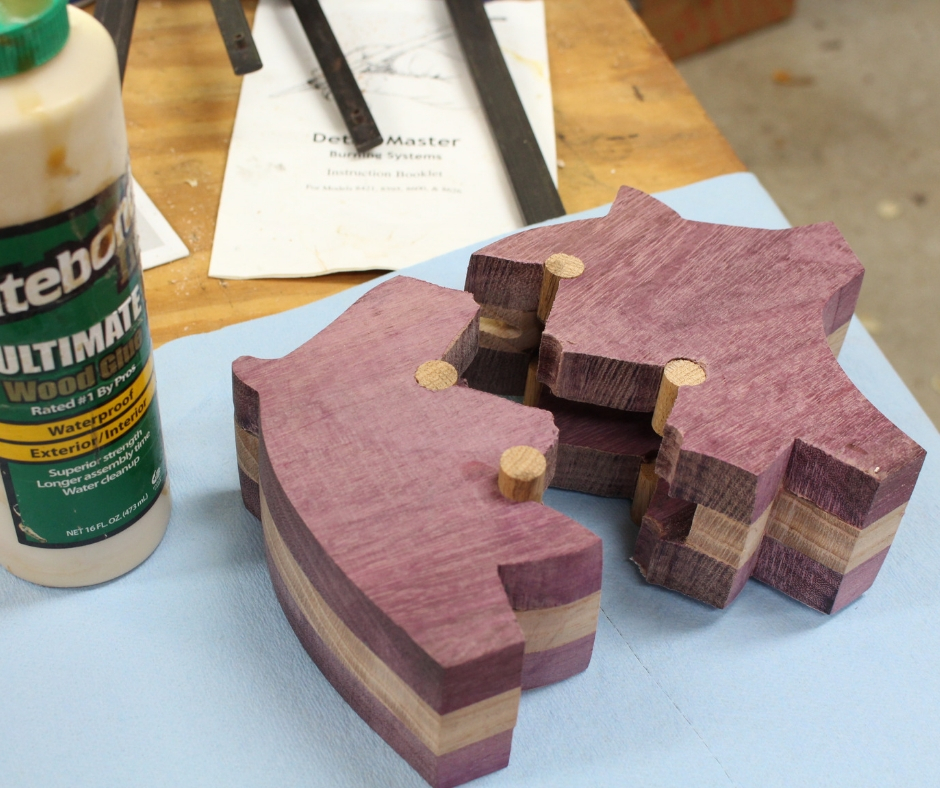 wooden piggy bank