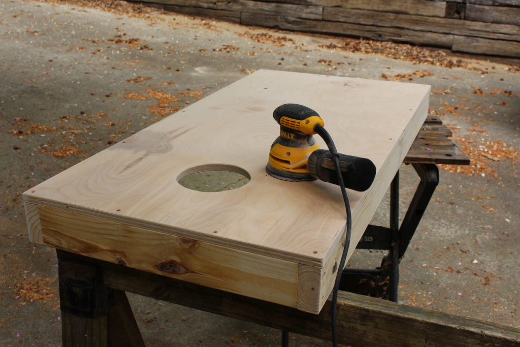 sanding corn toss boards