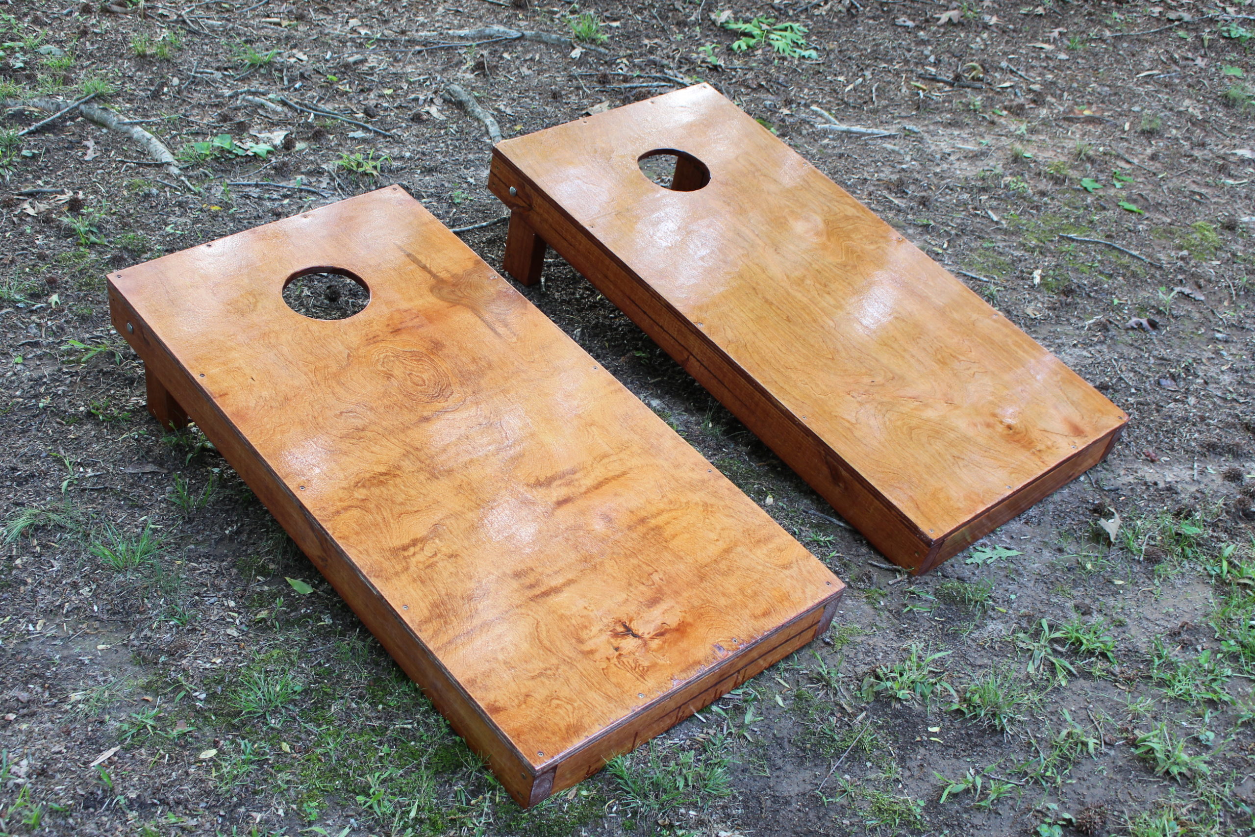 Finished cornhole boards