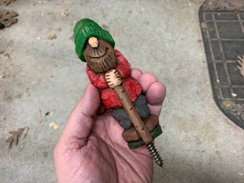 carve a hiking stick topper