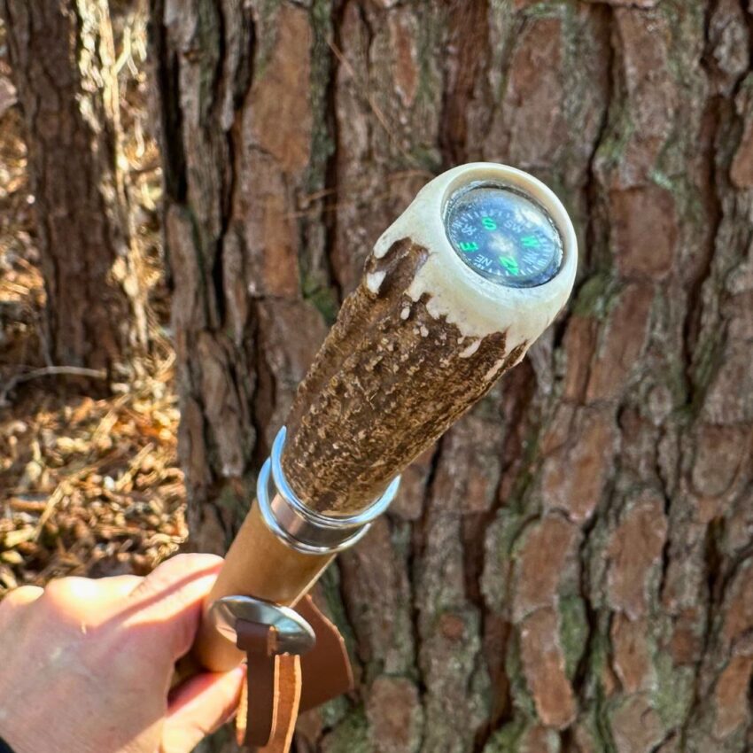 antler hiking stick topper